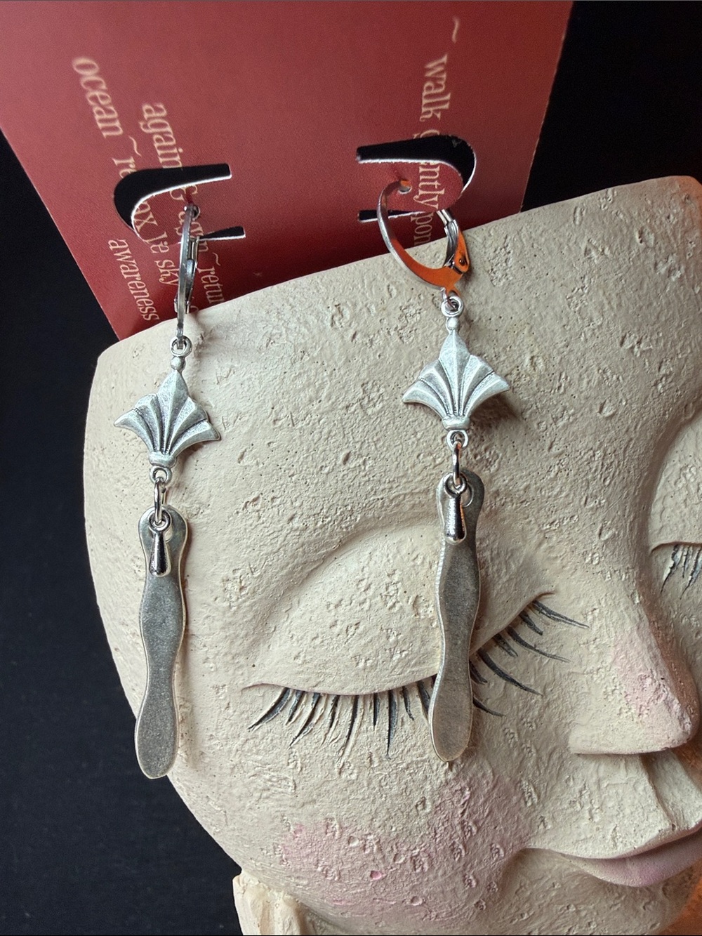 Vintage-Inspired Silver Drop Earrings - Silver